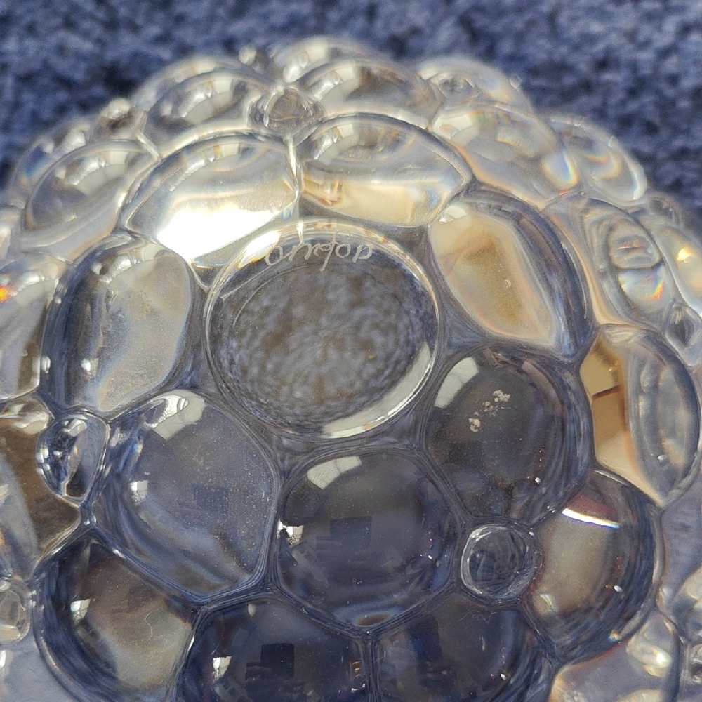 Orefors Raspberry Crystal Bowl - Picture 3 of 3